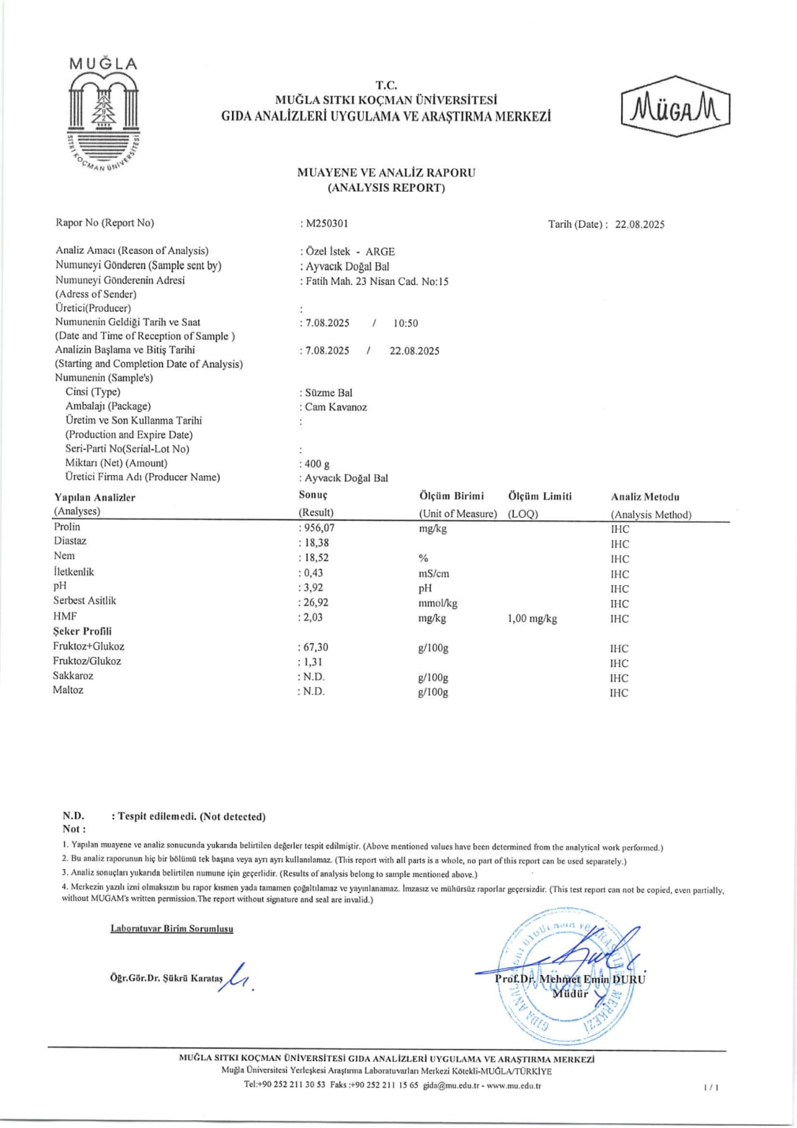 Muayene Analiz Raporu